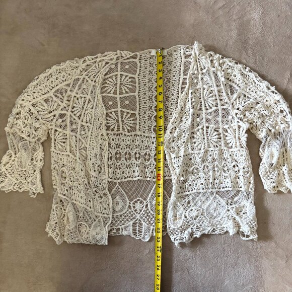 Cato Woman Crochet Lace Shrug – Cream Boho Cardigan 26/28W - Picture 2 of 5